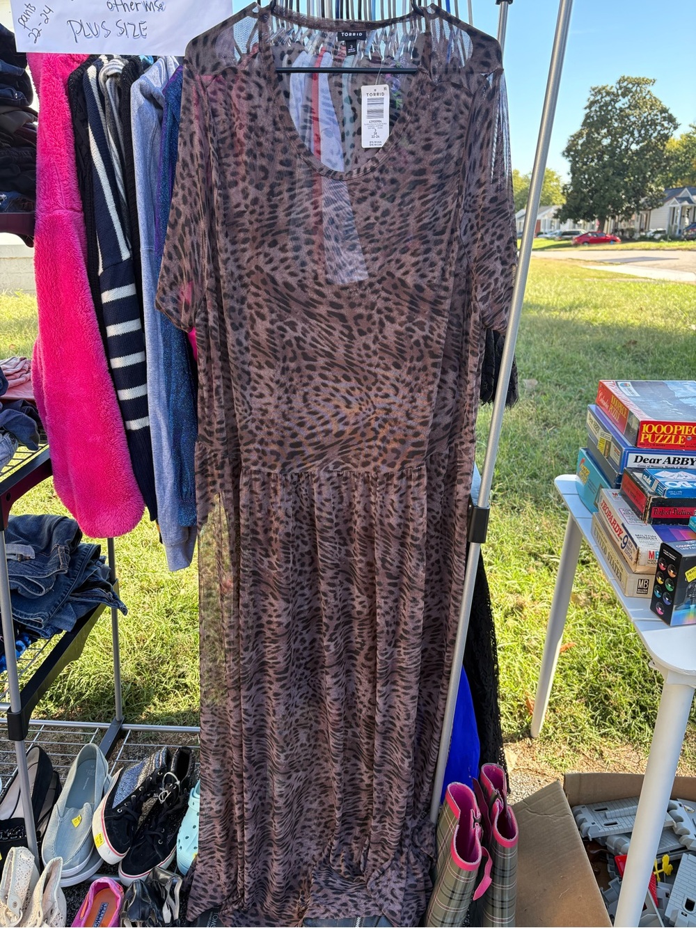 torrid Brown Leopard Print Sheer Maxi Dress
